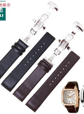 适用适合ck手表K2K21m4/K2K211/K2K216真皮表带男款22mm配件表链
