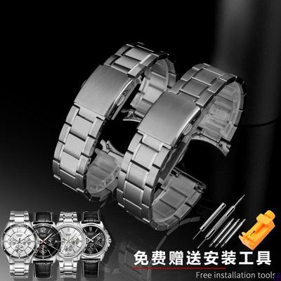 适用于卡西欧手表带钢带男MTP1374/1375MDV106剑鱼不锈钢金属表链