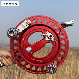 万和新款铝合金风筝轮手刹车防倒大轴承成人专业高档手握轮线盘轮