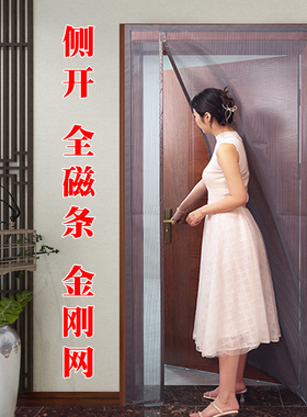 全磁条防蚊门帘沙窗夏季2026新款高档家用入户门纱帘磁铁吸条强力