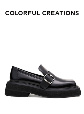 Colorful Creations设计师品牌 2022秋冬新款金属扣方头乐福鞋