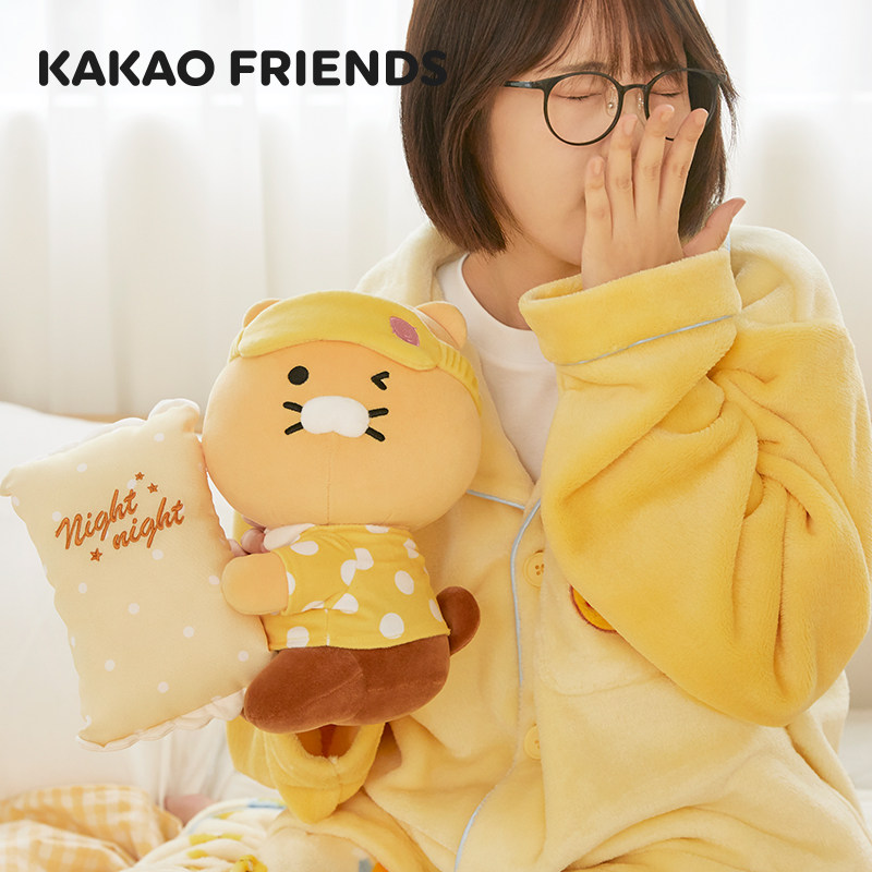kakao friends 慵懒睡意绵绵可爱抱枕女生宿舍卡通毛绒玩偶枕头