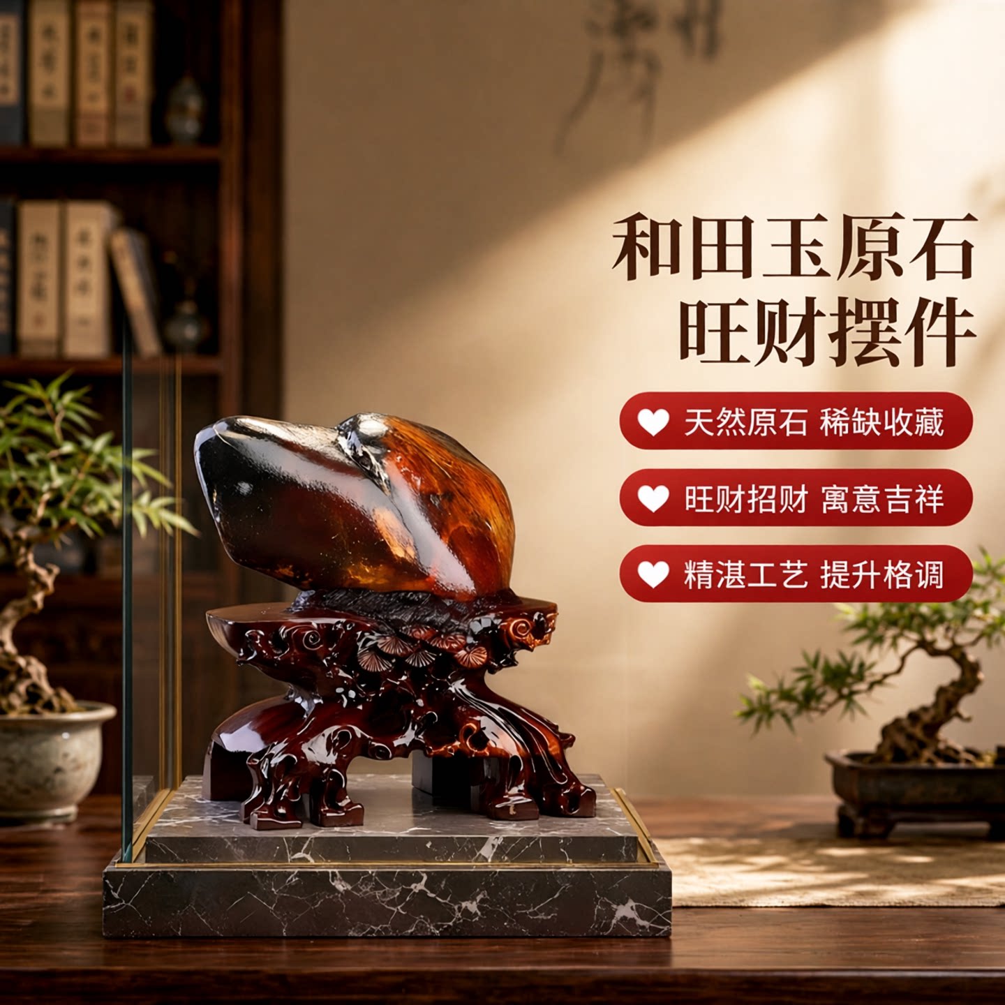 孤品新疆和田玉旺财大摆件