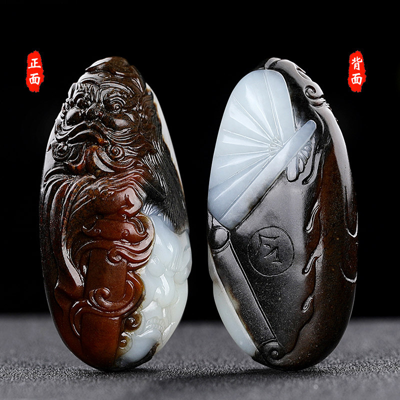 涵怡和田玉钟馗吊坠大师工艺