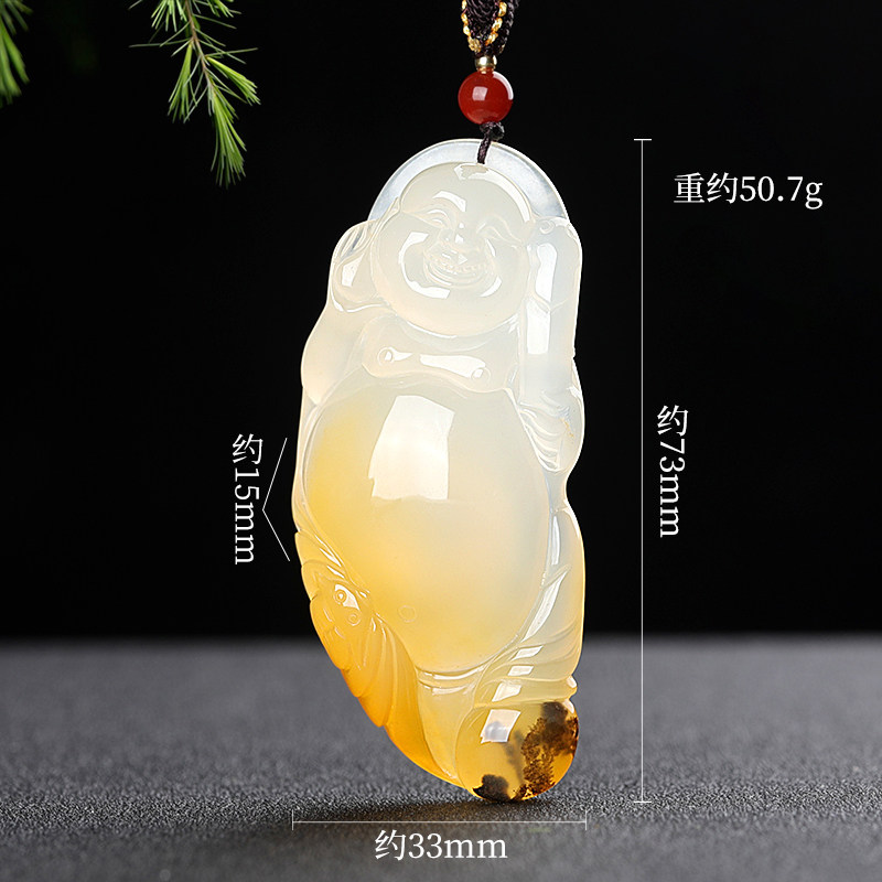 涵怡云南龙陵黄龙玉笑面佛公吊坠