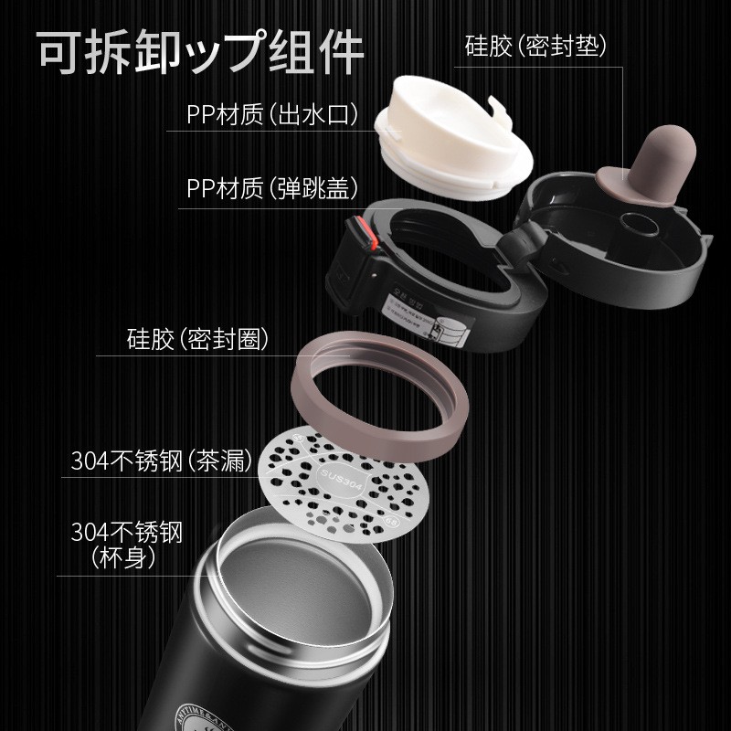 304双层不锈钢拉伸内胆保温杯办公咖啡杯便携车载水杯广告礼cd16