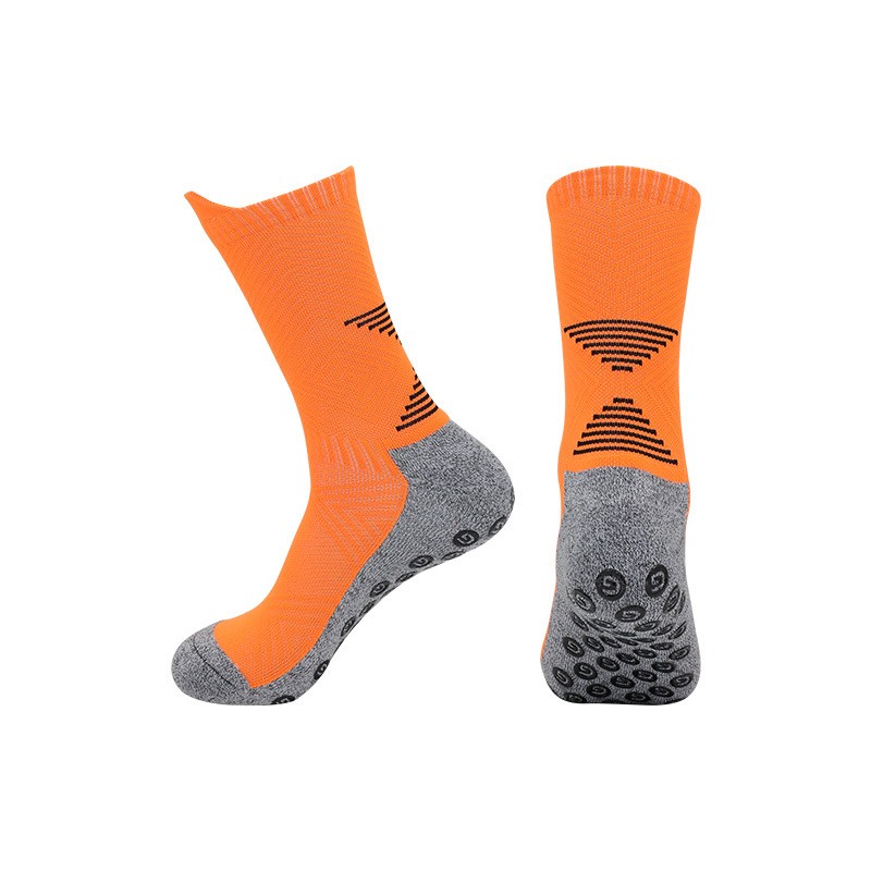 夏季成人训练足球袜毛巾底运动袜点胶底防滑袜吸汗中筒袜子男xc07