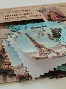 Vintage World Map City Stamps Paper Stickers Travel Paper