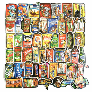 50Pcs/Lot food Stickers For Car Laptop Bicycle