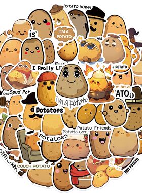cute Potato Stickers 50 Pcak | Vinyl Waterproof Stickers