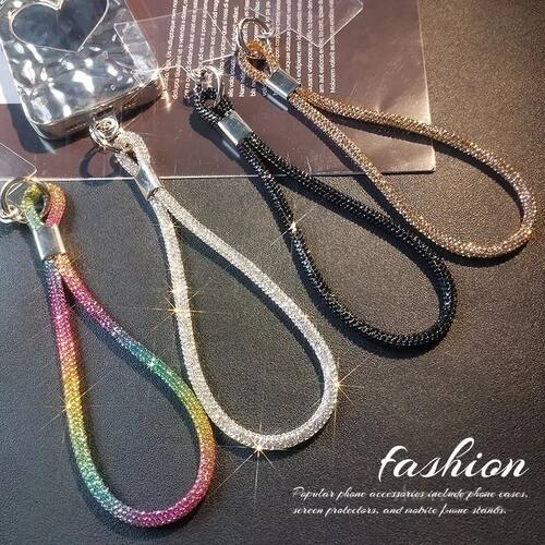 Glitter Flashy Rhinestone Cell Phone Charm Lanyard  for