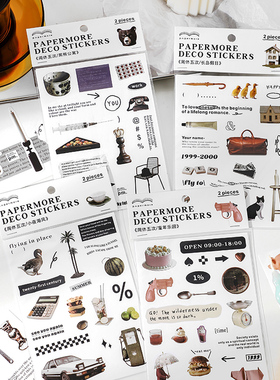 MOHAMM 2 Sheets Black White Creative Stickers for Daily