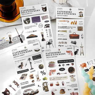 MOHAMM 2 Sheets Black White Creative Stickers for Daily