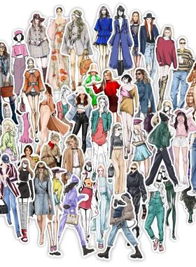 50PCS Fashion Women Stickers For Waterproof Decal Laptop