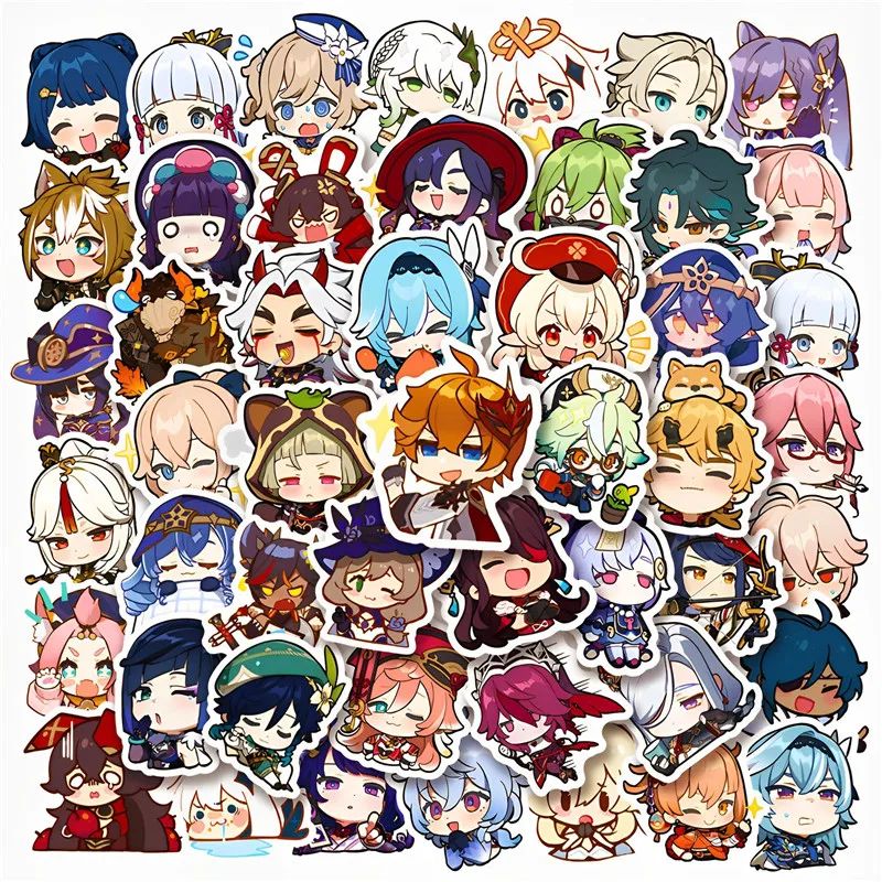 50PCS Genshin Impact Stickers Anime Cute Cartoon Phone