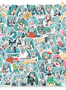 2023 65pcs Hatsune Miku Sticker Cute Sticker Pack Suitcase