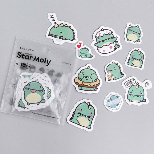 2022 40 PCS Creative Little Dragon Green Paper Sticker