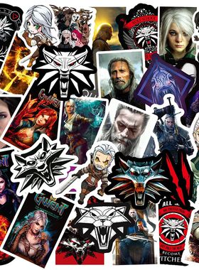 50Pcs Cartoon Anime Game Witcher Stickers for Car Laptop