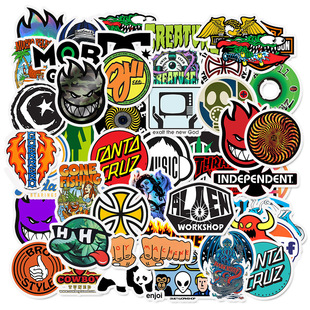 50 PCS Skateboard Fashion brand Logo Waterproof Sticker For
