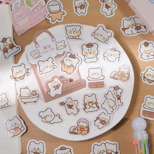 2023 40 Pcs/lot Cute Kawaii Animal Paper Cat Box Stickers