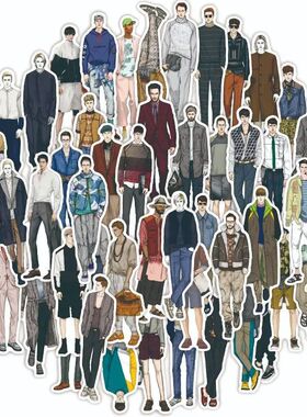 50PCS Trendy Men Dress Up Stickers For Waterproof Decal