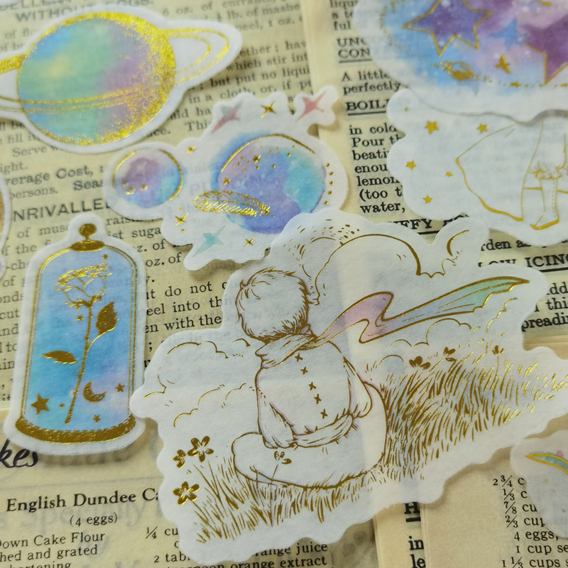 60pcs Vintage Stationery Stickers Bronzing Little Prince