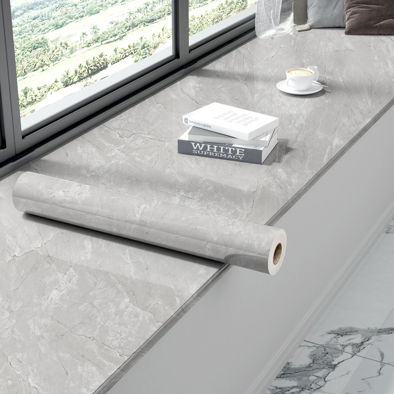 飘窗贴纸防水防晒飘窗台装饰翻新贴包边框窗台板自粘pvc台面加厚