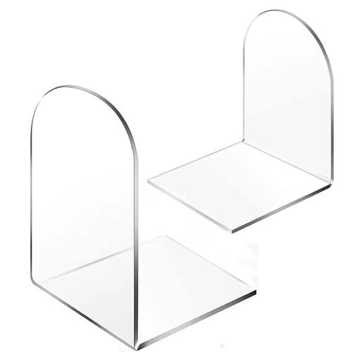 1Pcs Clear Acrylic Bookends Non-Skid Book End for School