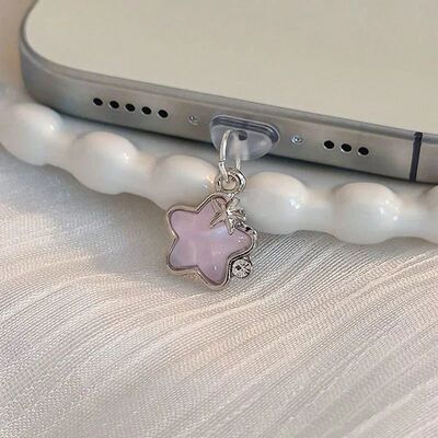 1pc Cute Diamond Star Phone Dust Plug Pendant Suitable For