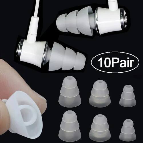 1/3/5/10Pair Three Layer Silicone Earphone Replacement