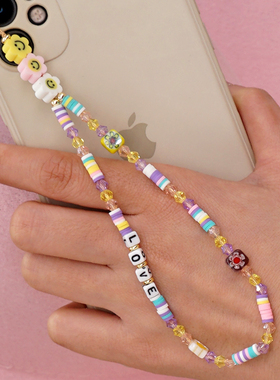 2024 Shinus Heishi Disc Beads Crystal Chain For Phone Mobile
