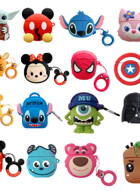Cover for Apple AirPods 1 2 3 3rd Case for AirPods Pro Case Cute Cartoon Yoda Mickey Stitch Spiderma