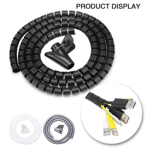 2M 10/16mm Flexible Spiral Cable Protector Wire Organizer