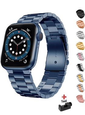 Stainless Steel Strap for Apple Watch band 44mm 45mm 38-42-40mm-41mm Metal link Bracelet iWatch
