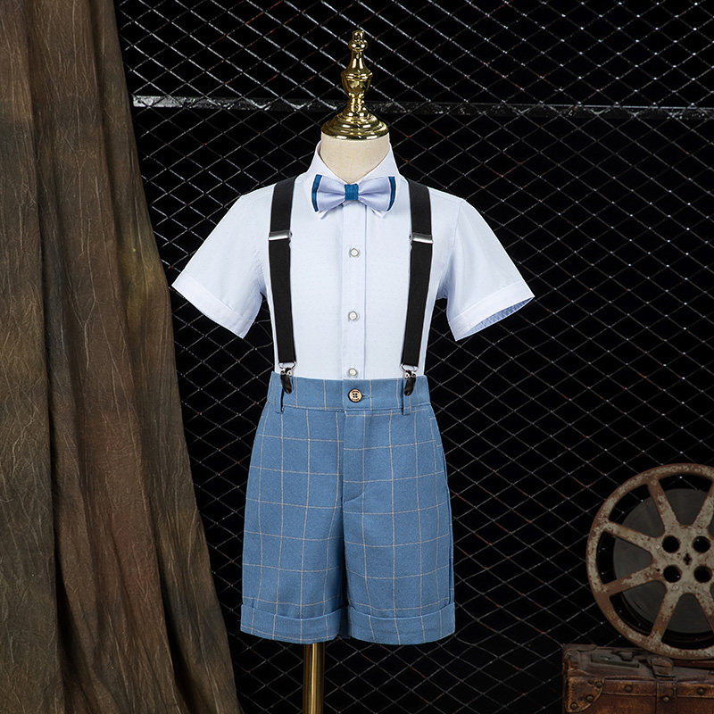 男童西服套装儿童西装夏季新款帅气英伦风小男孩主持人钢琴演出服