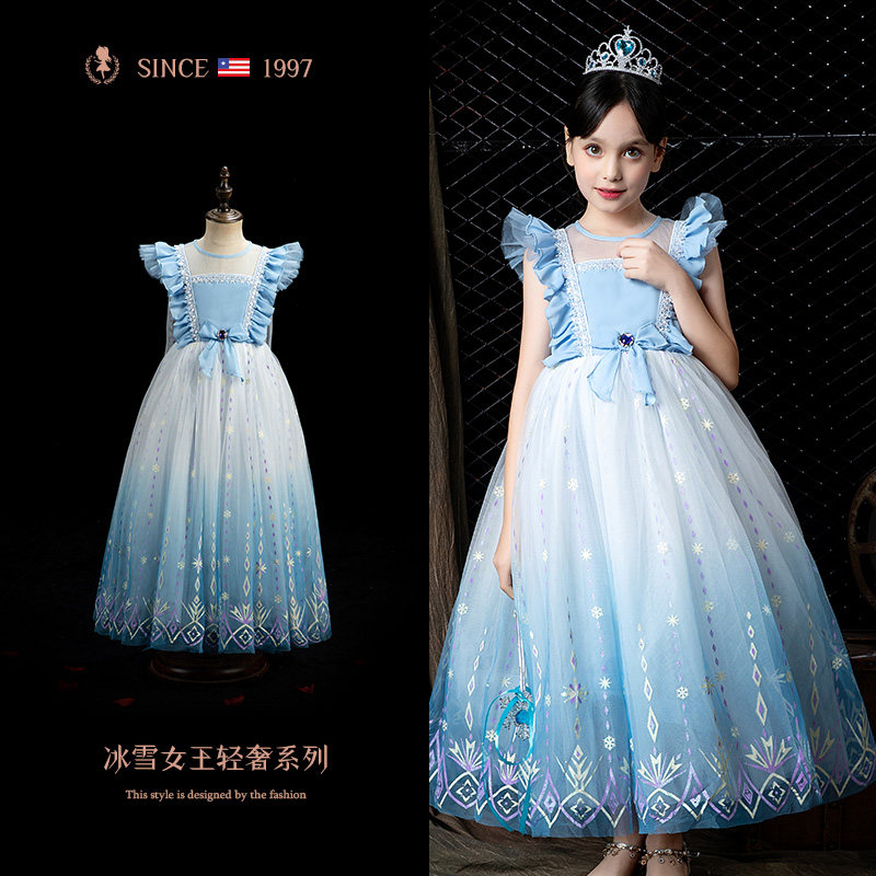 儿童礼服公主裙女童生日礼服洛丽塔高端洋气小孩艾莎连衣裙子夏季