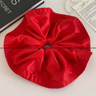 迪迪不畏同款大红色发圈2025新款早春温柔显白大号法式马尾发绳