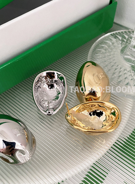 吾小历同款耳饰ins小众博主简约即合理冷淡风金属水滴耳环耳钉