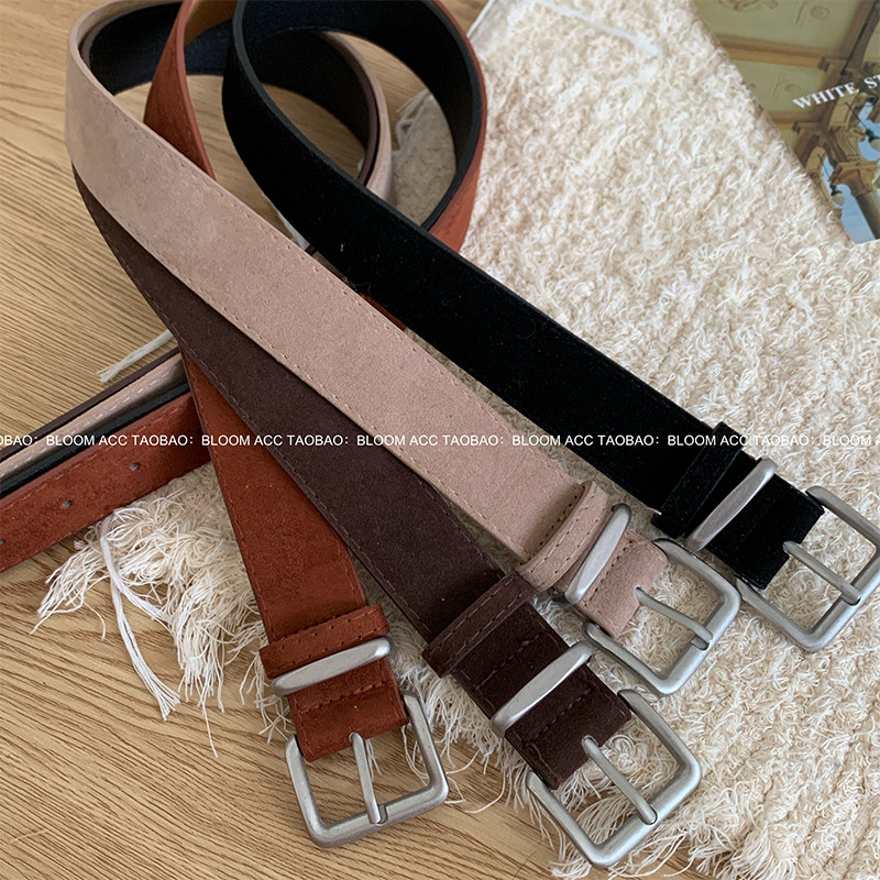 ins风高级感休闲百搭简约pu皮革磨砂腰带牛仔裤裤带服饰配饰带