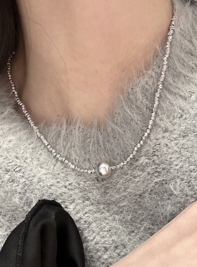 轻奢小众正圆强光珍珠项链