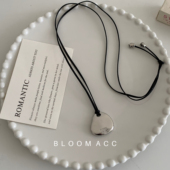 韩国新款 ins风字母mohhe不规则吊坠黑绳项链时尚 百搭休闲毛衣链