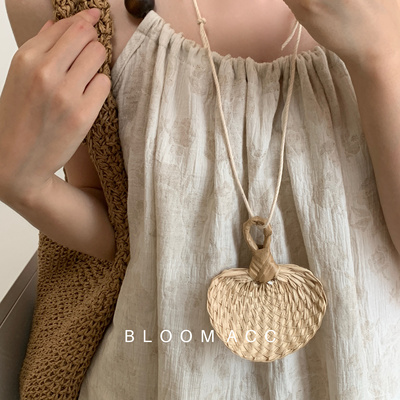 复古手工小蒲扇吊坠项链原创文艺衣服配饰个性独特长款毛衣链项链