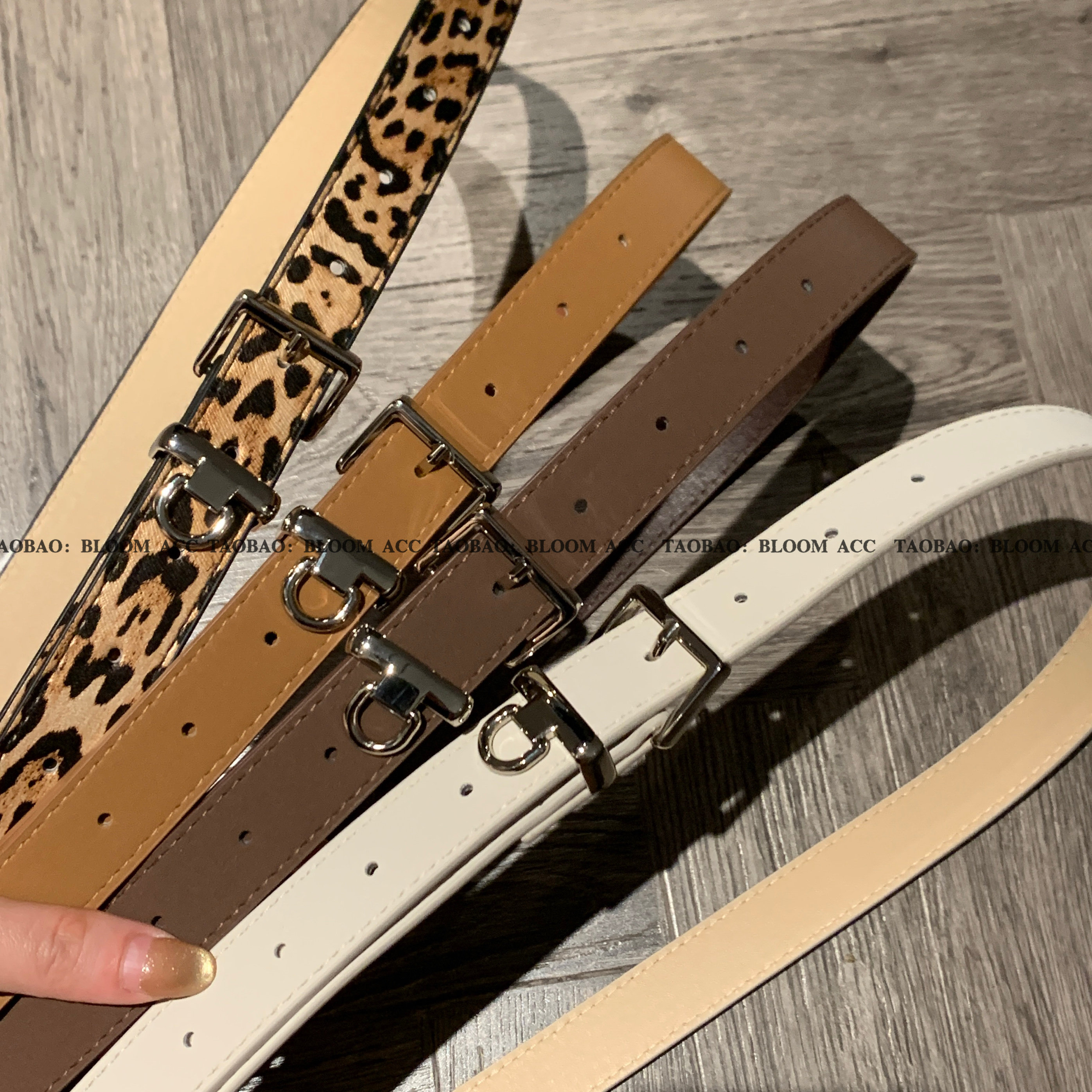 复古银扣高级感豹纹棕色皮革腰带女辣妹风胯部装饰配半裙休闲皮带