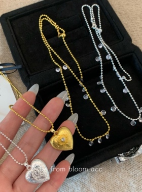 满天星金色爱心叠戴项链