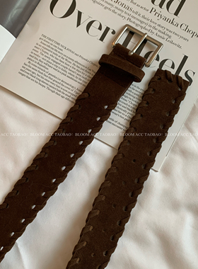 ins博主同款复古磨砂绒镂空编织皮带简约百搭时尚配裙子裤子腰带