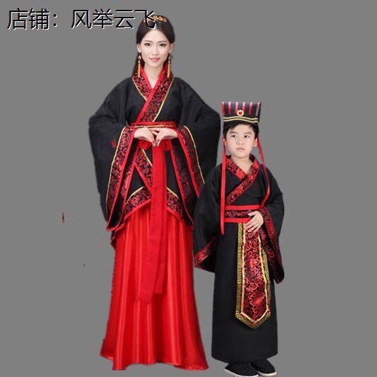 中式儿童汉服母子中国唐