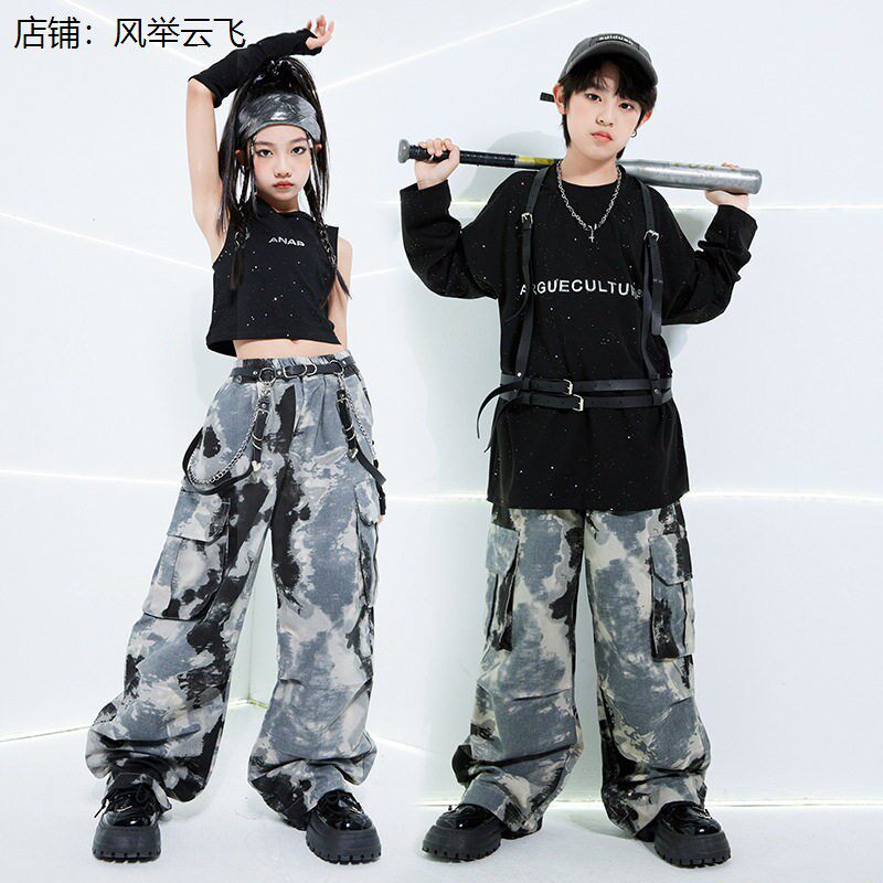2026新款街舞儿童潮服演出服男童套装hiphop童装少儿嘻哈潮