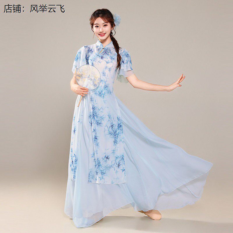 新款古典舞蹈服国风青花