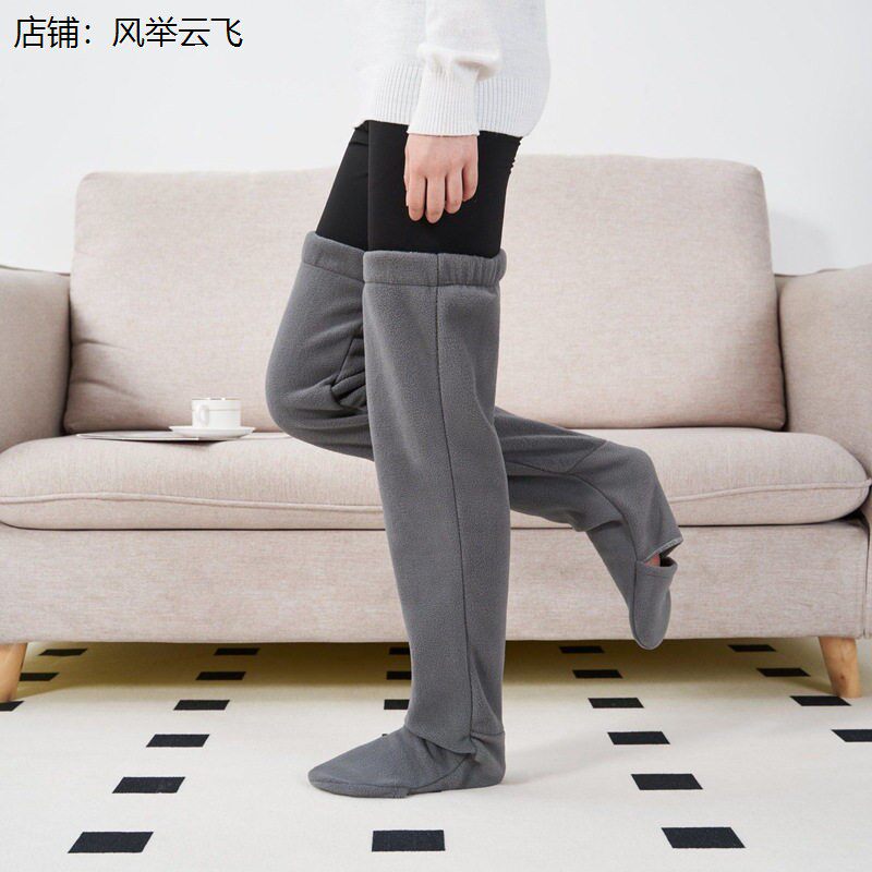 瘫痪老人专用裤子护膝长筒过膝袜套男女秋冬睡觉孕妇保暖老寒腿