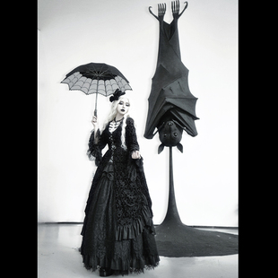 【限量定金】植绒哥特OP裙衬裙肋骨内搭鬼妈妈套装万塔黑原创